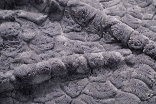 Poliéster 150cm da tela do teste padrão de Grey Solid Faux Fur Rabbit