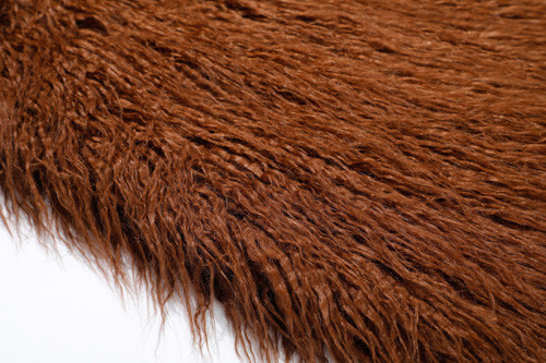 Tela encaracolado Mongolian acrílica da pele do falso dos carneiros de Brown, pele Mongolian misturada pela jarda