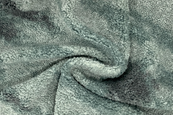 Jacquard 	A pele do poliéster da verificação da tela de Sherpa do falso modelou 460gsm