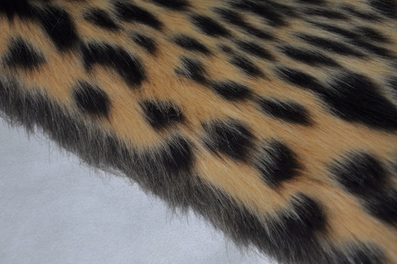 da tela de cabelos compridos misturada da pele do jacquard da cópia do leopardo vison acrílico da falsificação