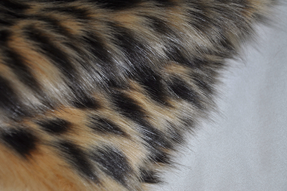 da tela de cabelos compridos misturada da pele do jacquard da cópia do leopardo vison acrílico da falsificação