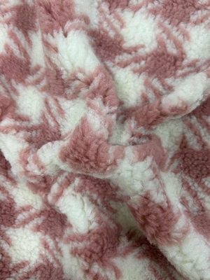 Jacquard 100% Poliéster Sherpa Tecido Falsos 150cm Ajustável 400GSM