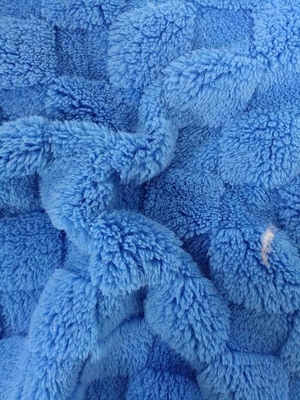 150 cm-170 cm Veludo de algodão em quadros de jacquard reciclado de dois lados azul profundo