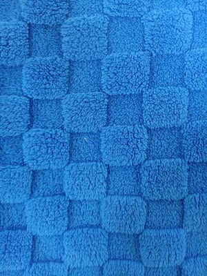 150 cm-170 cm Veludo de algodão em quadros de jacquard reciclado de dois lados azul profundo