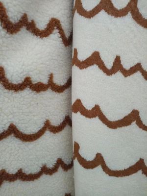 Jacquard 100% Poliéster Sherpa Tecido Falsos 150cm Ajustável 340GSM
